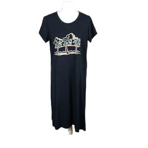 Katz Black Palm Tree T-shirt Dress